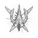 trident and shark tattoo design idea