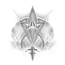 trident and shark tattoo design idea