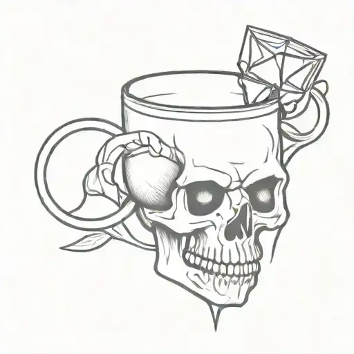 skull and chalice tattoo design idea