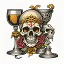skull and chalice tattoo design idea