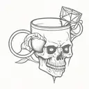 skull and chalice tattoo design idea