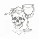 skull and chalice tattoo design idea