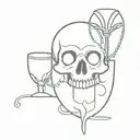 skull and chalice tattoo design idea