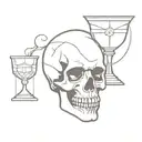 skull and chalice tattoo design idea