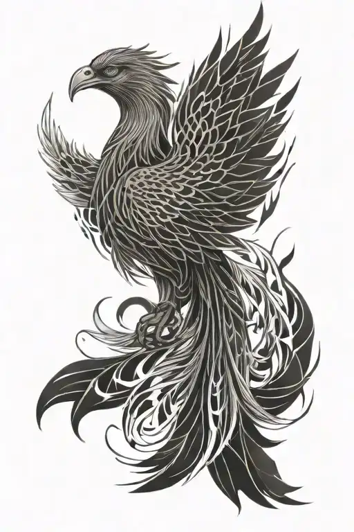 phoenix rising from the ashes tattoo design idea
