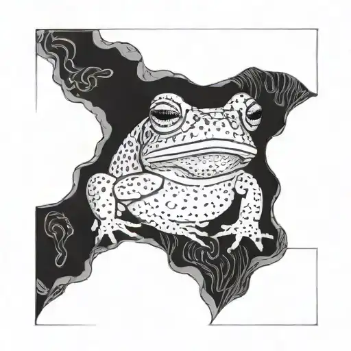 Trippy Toad head tattoo design idea