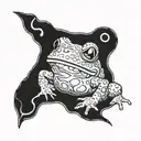 Trippy Toad head tattoo design idea