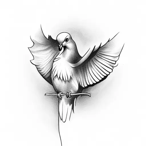 dove hand  tattoo design idea