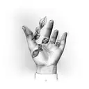 dove hand  tattoo design idea