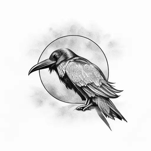 Raven with hyacinth tattoo design idea