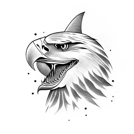eagle, shark, tiger tattoo design idea