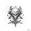 badass scythe tattoo design idea