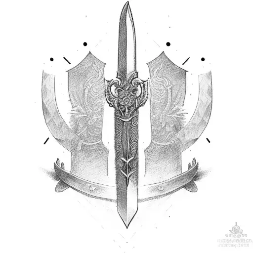 Sword and Sheild tattoo design idea