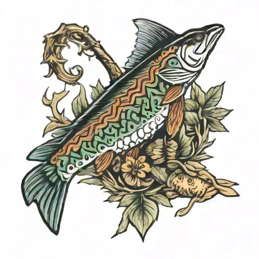 West Virginia hunting and fishing tattoo design idea