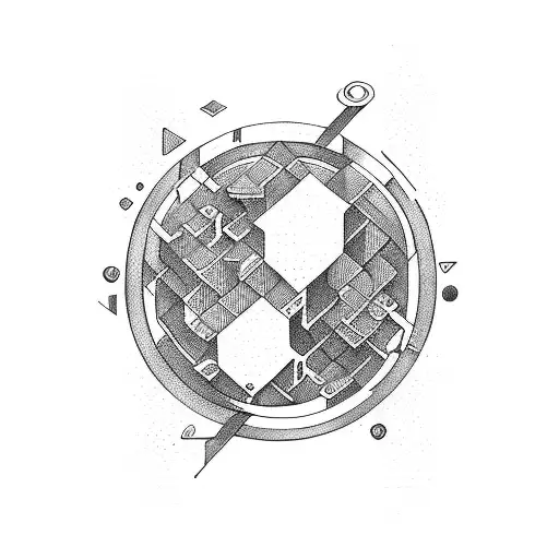 Geomectric sisyphus' tattoo design idea