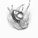 spitz drinking wine  tattoo design idea