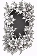 daisy and sweet pea, delphinium and water lily, gladiolus and poppy, chrysanthemum, holly and narcissus tattoo design idea