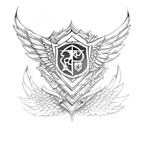 Survey Corps emblem with wings tattoo design idea