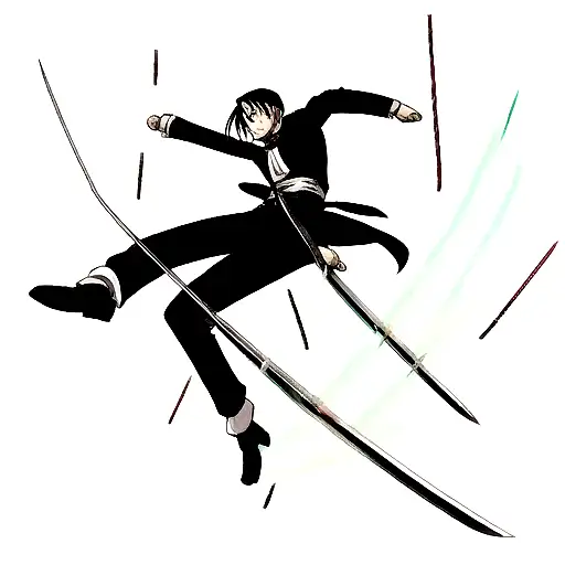 Levi Ackerman wielding his blades in mid-air tattoo design idea