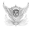 Survey Corps emblem with wings tattoo design idea