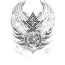Survey Corps emblem with wings tattoo design idea