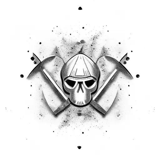 chef knife, glock pistol, kettlebell, firefighters axe tattoo design idea