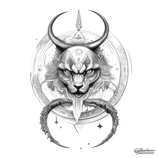 göttin, dreifach Mond,  tattoo design idea
