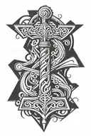 thor's hammer tattoo design idea