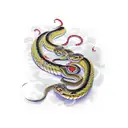A Feral Snake Exploding Venom tattoo design idea