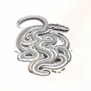 A Feral Snake Exploding Venom tattoo design idea