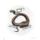 A Feral Snake Exploding Venom tattoo design idea