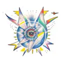 Beatles espaço estrelas lua tattoo design idea