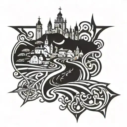 Camino de Santiago de Compostela tattoo design idea
