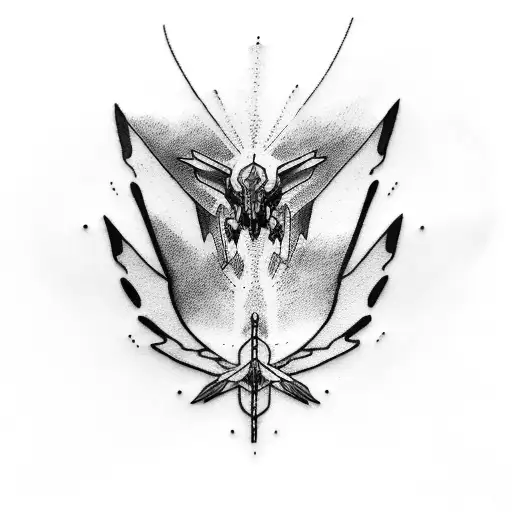 neon genesis evangelion wings cross tattoo red tattoo design idea