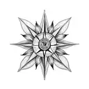 compass with maple leafs, a sunflower and a pacific dogwood flower too tattoo design idea
