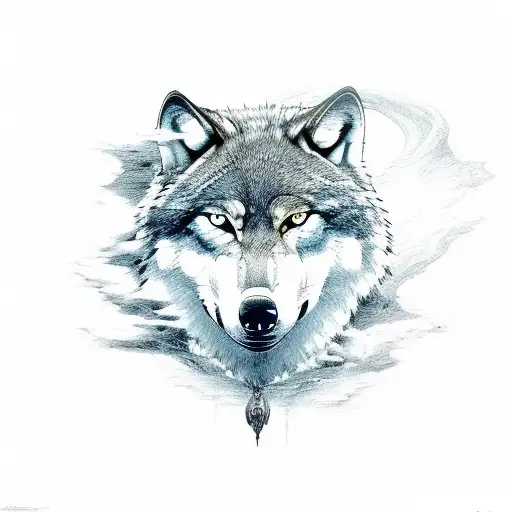 deadly hollows woth a Wolf as a patronus tattoo design idea