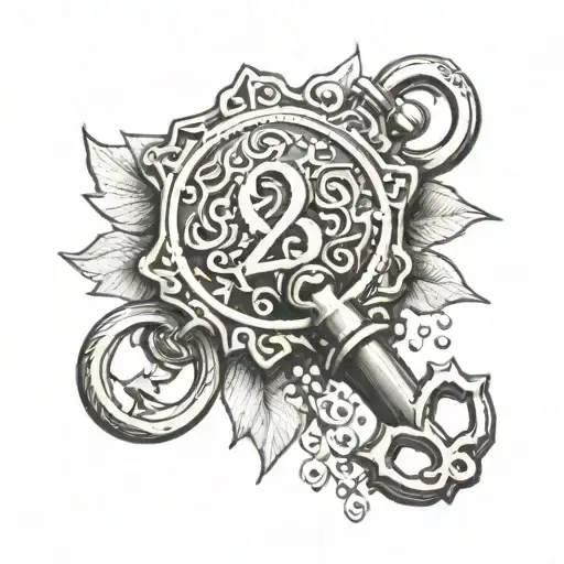 key with a keychain with this numbers: 4800, 4425, 4480, 4000, 4400,4515 tattoo design idea