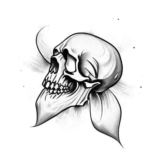 crazy skull with the mouth opened tattoo design idea