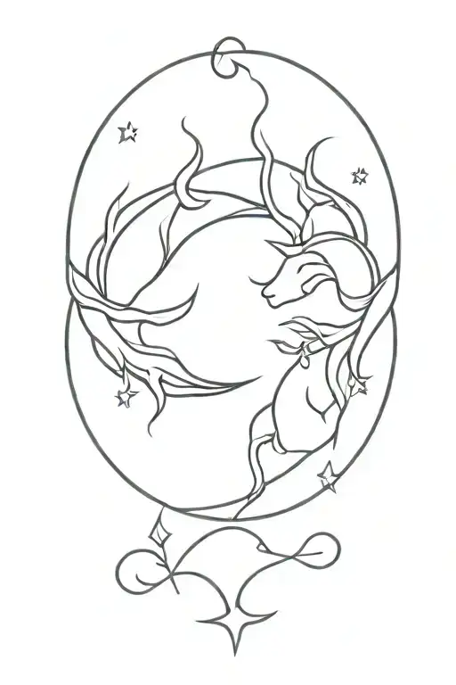 taurus aquarius libra zodiac sign tattoo design idea