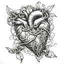 chained broken heart tattoo design idea