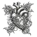 chained broken heart tattoo design idea