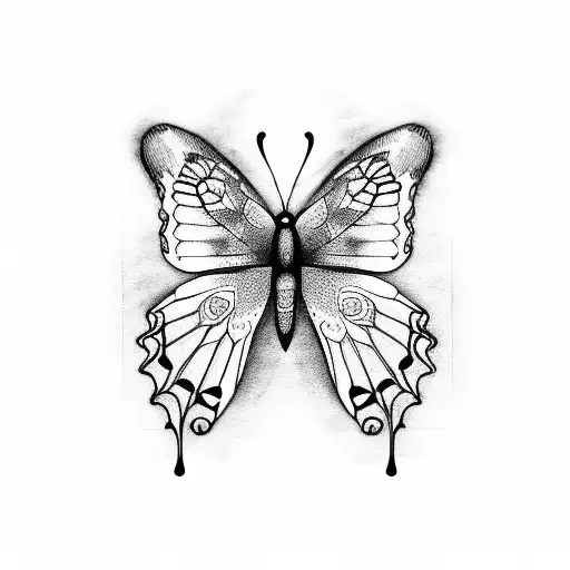 butterfly harry styles tattoo design idea