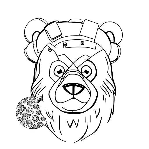 Teddy bear with sprocket tattoo design idea