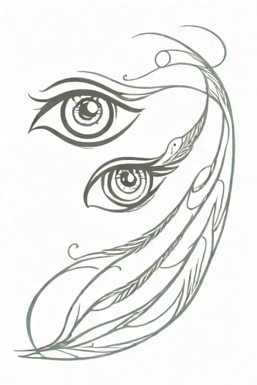 combine an eldritch eye with an angel feather to create a tattoo design that's simplistic but not overly so. tattoo design idea