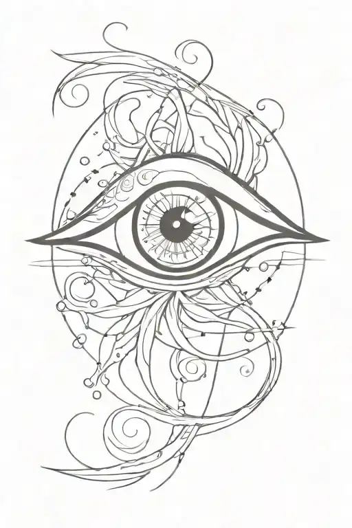 combines an eldritch eye with a tie tattoo design idea