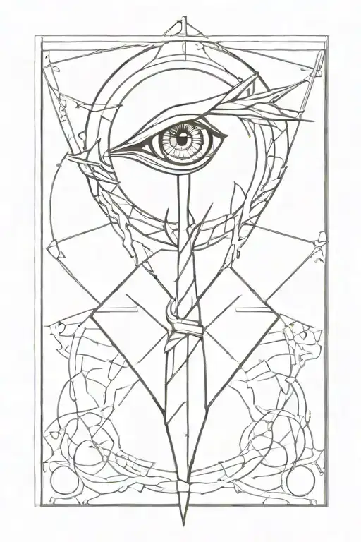 combines an eldritch eye with a tie tattoo design idea