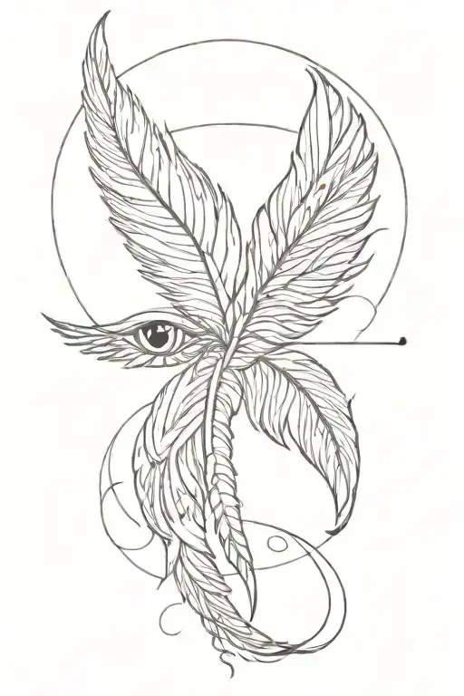 combine an eldritch eye with an angel feather to create a tattoo design that's simplistic but not overly so. tattoo design idea