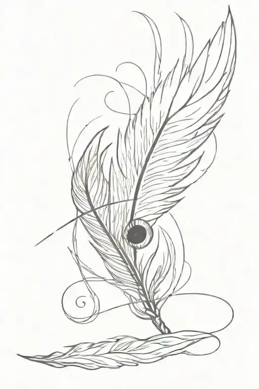 combine an eldritch eye with an angel feather to create a tattoo design that's simplistic but not overly so. tattoo design idea