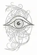 combines an eldritch eye with a tie tattoo design idea
