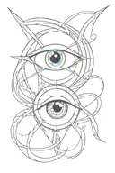 combines an eldritch eye with a tie tattoo design idea